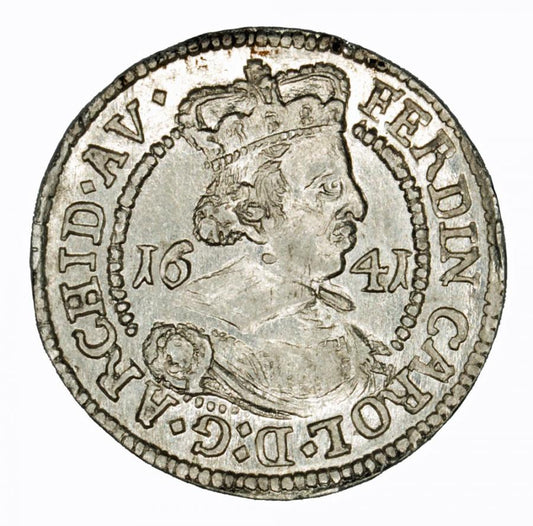 3 krajcary 1641 Ferdinand Charles Autriche Tyrol Hall