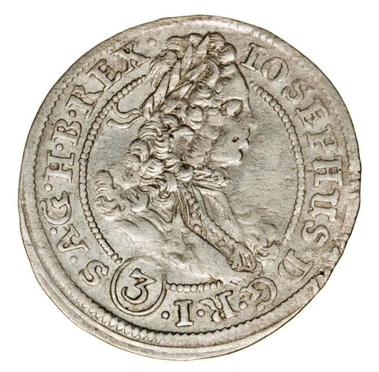 3 kreuzer 1708 Joseph Ier Habsbourg Silésie Wrocław