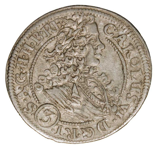 3 kreuzer 1712 Charles VI Habsbourg Silésie Wrocław