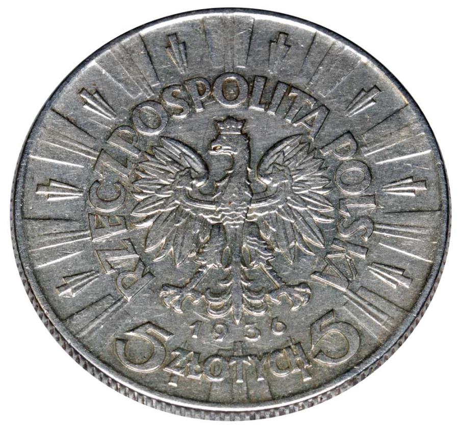 5 zlotys 1936 Deuxième République Polonaise Varsovie Józef Piłsudski