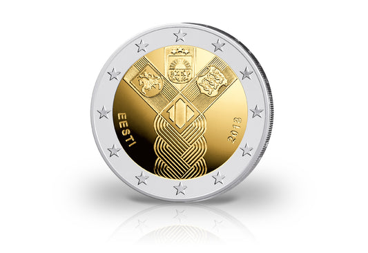 Pièce de 2 euros 2018 Estonie 100 ans d'indépendance Émission conjointe balte