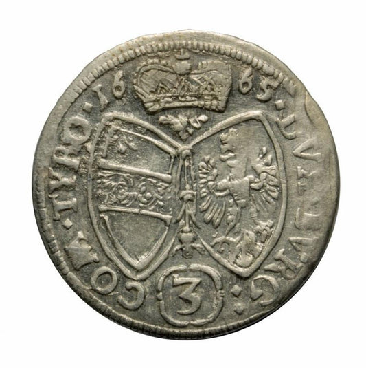 3 kreuzer 1665 Sigismond François Autriche Salle du Tyrol