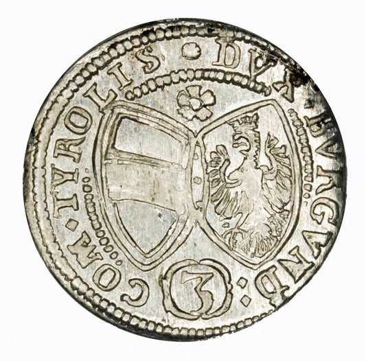 3 krajcary 1641 Ferdinand Charles Autriche Tyrol Hall