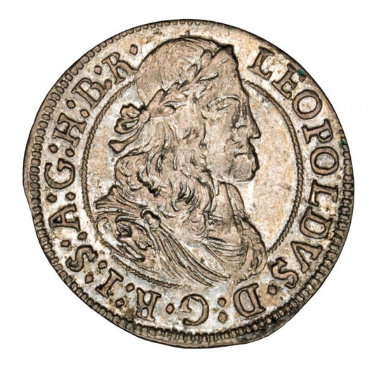 3 krajcary 1671 Léopold I Habsbourg Autriche Tyrol Hall