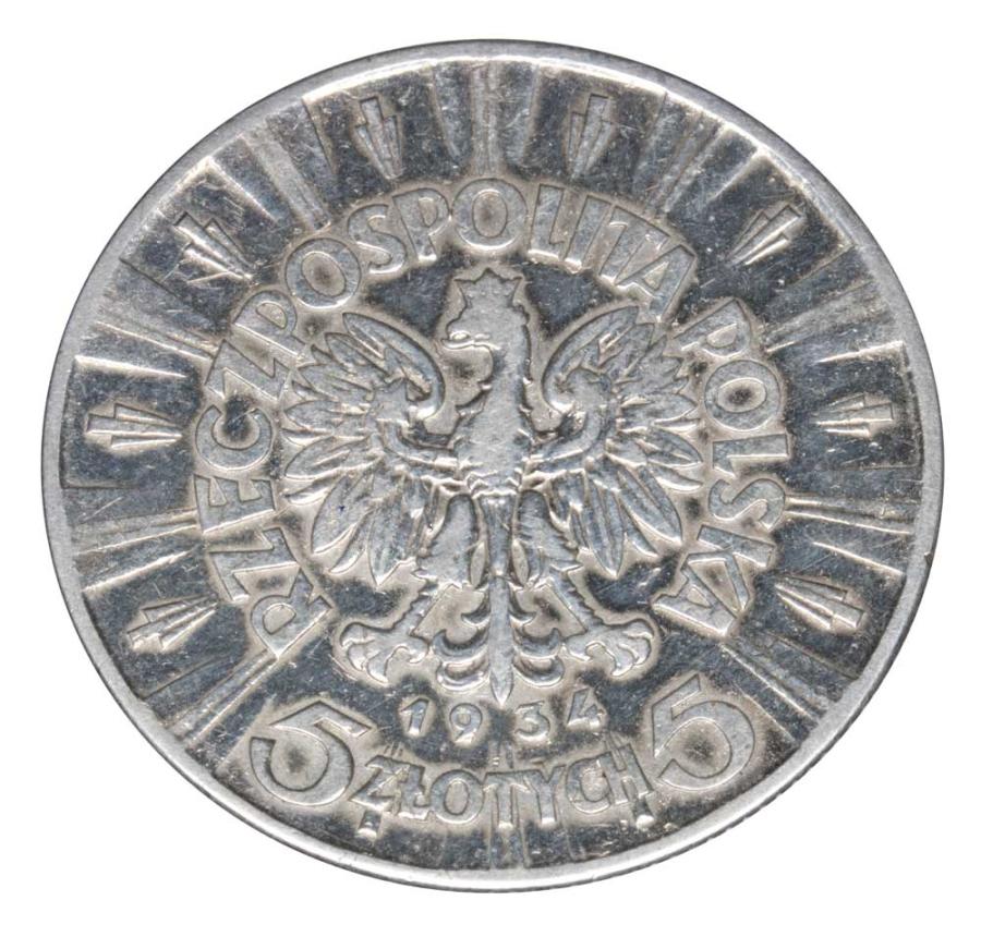 5 zlotys 1934 Pologne Varsovie Józef Piłsudski