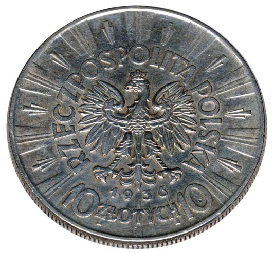 10 zlotys 1936 Deuxième République Polonaise Varsovie Józef Piłsudski