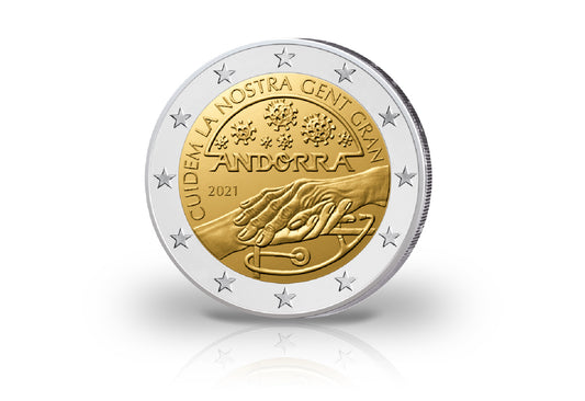 2 euros 2021 Andorre Nous prenons soin de nos aînés st dans Coincard