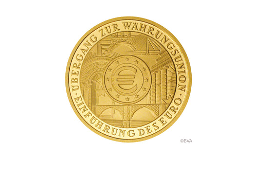 Pièce de 100 euros en or 2002 Allemagne Introduction de l'Euro Mint de notre choix