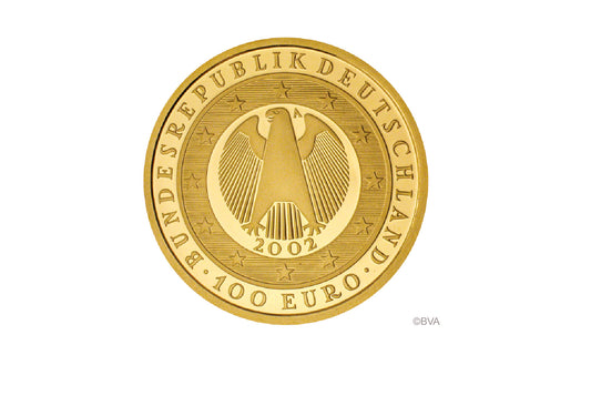 Pièce de 100 euros en or 2002 Allemagne Introduction de l'Euro Mint de notre choix