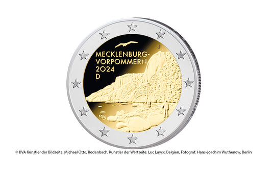 2 Euro 2024 Allemagne Königsstuhl Mecklembourg-Poméranie-Occidentale Monnaie et Choix
