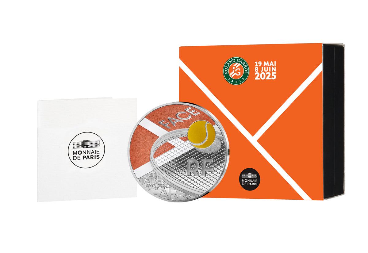 Pièce de 10 euros en argent 2025 France Stade Roland Garros PP