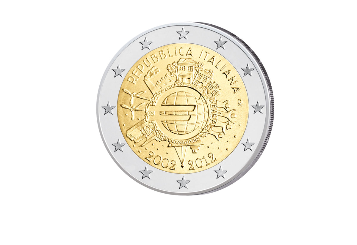 2 Euro 2012 Italie 10 ans émission conjointe en espèces bfr.