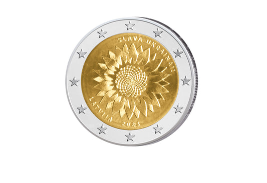 2 Euro 2023 Lettonie Tournesol ukrainien bfr.