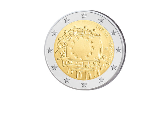 2 Euros 2015 Lituanie 30 ans du drapeau européen Émission conjointe bfr.