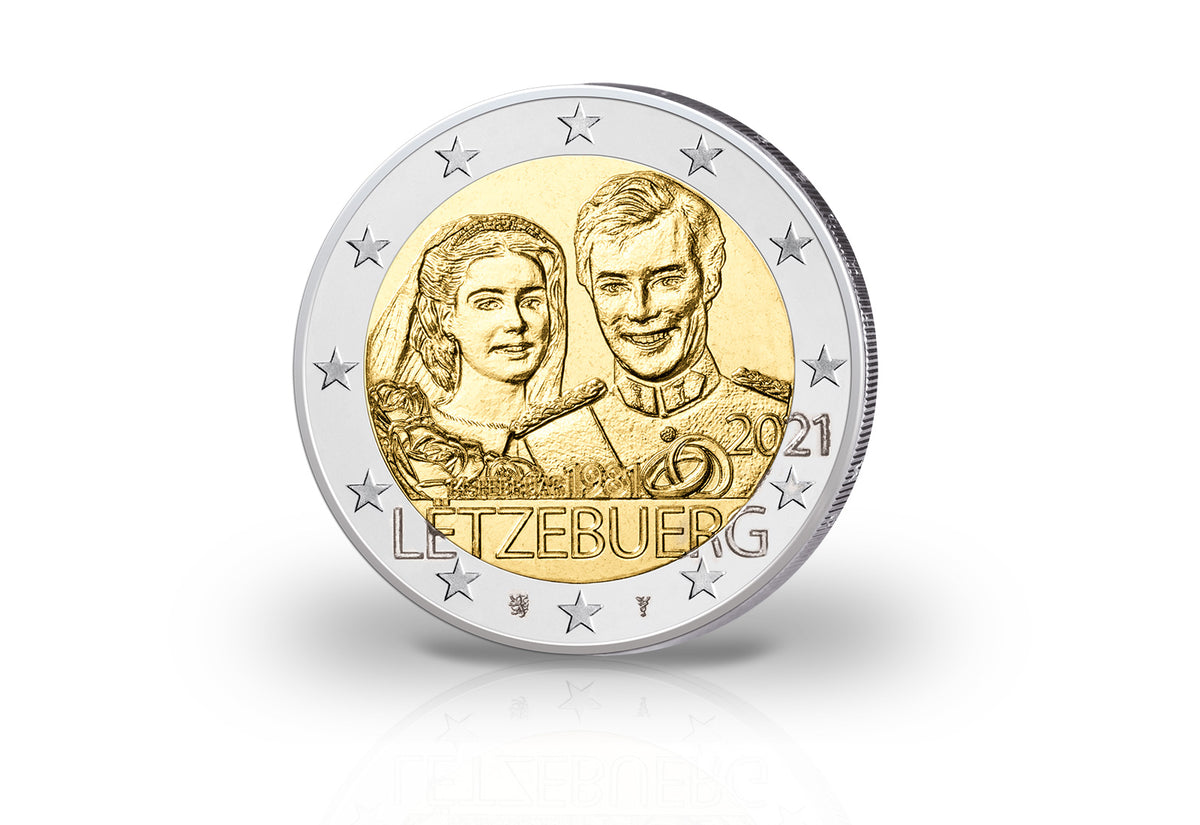 2 Euro 2021 Luxembourg 40ème anniversaire de mariage Grand-Duc Henri